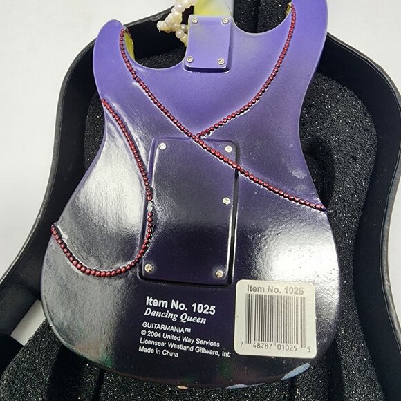 Guitar Mania Dancing Queen 10in Resin Collectible Miniature Guitar with Case - Picture 4 of 7